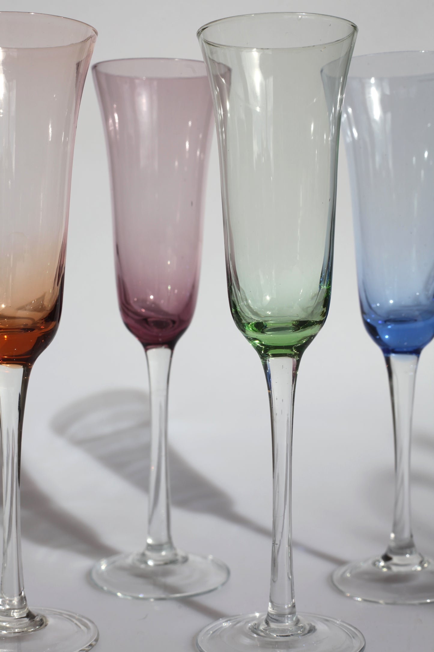 Set gekleurde flutes
