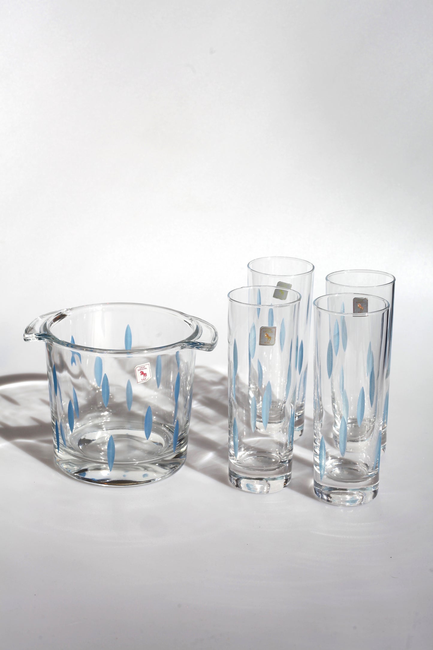 Kristallen set met ijsblokkjesemmer