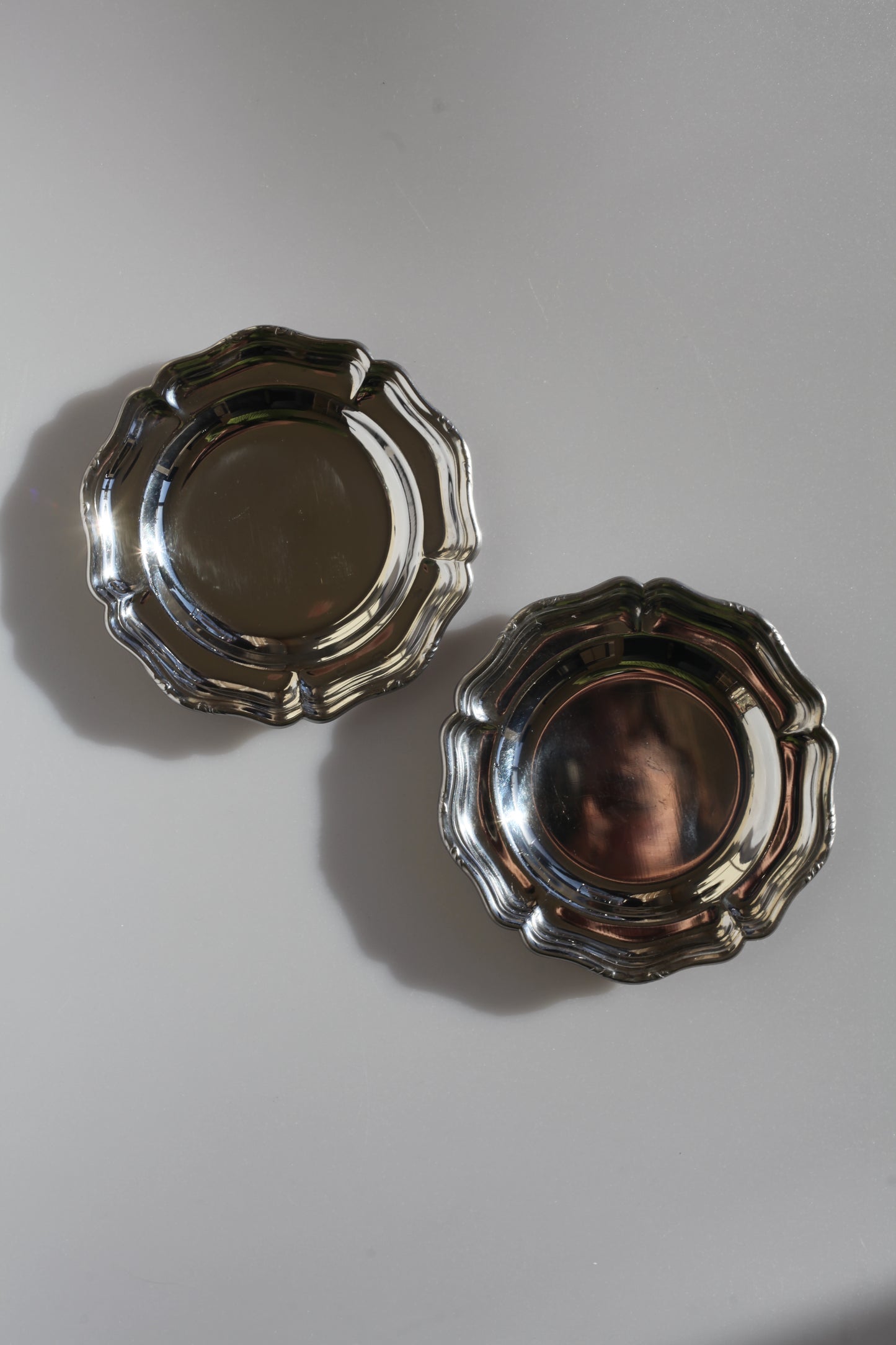 Set van ronde inox bordjes