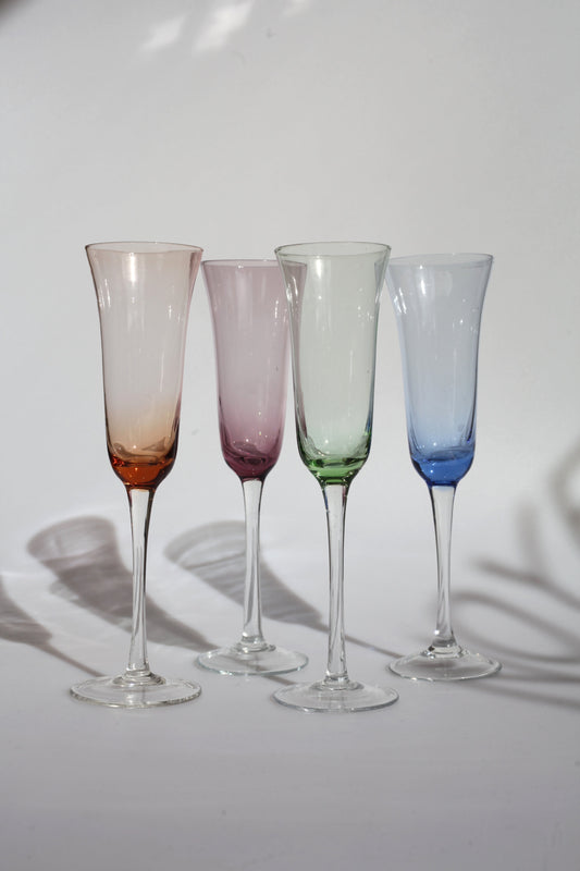 Set gekleurde flutes