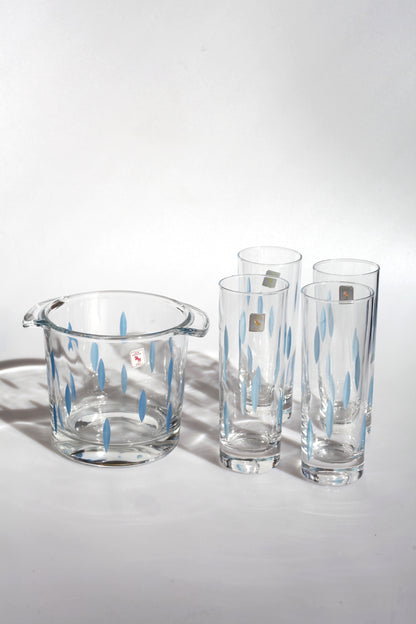 Kristallen set met ijsblokkjesemmer